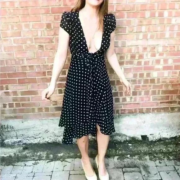 NWOT Betsy Johnson Wrap Polka Dot Dress - Picture 3 of 4